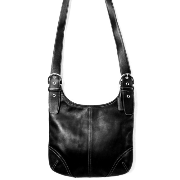 COACH Soho Slim Hippie #9549 Black Crossbody Purse Handbag - Picture 2 of 8